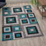 Roseto Yosef 6' x 9' Cotton and Polypropylene Geometric Indoor Rectangular Area Rug Turquoise