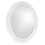 Roseto Queen Ann 25" W x 33" H Oval Wood Framed Bathroom Mirror Glossy White
