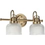 Roseto Sophia 2 Light 17" Wide Bathroom Vanity Light Vintage Brass