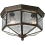 Roseto Evelyn 9" Wide 3 Light Flush Mount Outdoor Ceiling Fixture Antique Bronze