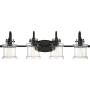 Roseto Eastland 4 Light 32" Wide Bathroom Vanity Light Earth Black
