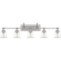 Roseto Barry 5 Light 42" Wide Bathroom Vanity Light Brushed Nickel
