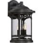 Roseto Clinton 3 Light 17-3/4" Tall Outdoor Wall Sconce with a Glass Shade Mystic Black