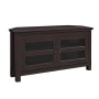 Roseto 44" Wide Corner Style TV Stand Media Cabinet Espresso