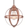 Roseto Saint Albert Single Light 9" Wide Mini Pendant Washed Copper