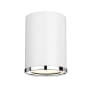 Roseto Simylus 5" Wide Flush Mount Ceiling Fixture Matte White / Chrome