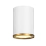 Roseto Simylus 5" Wide Flush Mount Ceiling Fixture Matte White / Rubbed Brass
