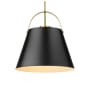Roseto Carrillo 13" Wide Pendant Matte Black / Heritage Brass