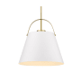 Roseto Carrillo 13" Wide Pendant Matte White / Heritage Brass
