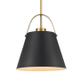 Roseto Carrillo 18" Wide Pendant Matte Black / Heritage Brass