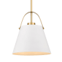 Roseto Carrillo 18" Wide Pendant Matte White / Heritage Brass