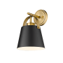 Roseto Carrillo 13" Tall Wall Sconce Matte Black / Heritage Brass