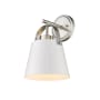 Roseto Carrillo 13" Tall Wall Sconce Matte White / Brushed Nickel