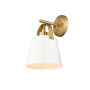 Roseto Carrillo 13" Tall Wall Sconce Matte White / Heritage Brass