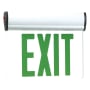 RP Lighting and Fans 12" Green LED Single Face Edge-Lit Exit Sign White / Green