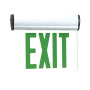 RP Lighting and Fans Burton 12" Green LED Single Face Self-Diagnostic Edge-Lit Exit Sign White / Green
