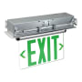 RP Lighting and Fans 14" LED Recessed Single-Face Exit Sign with Brushed Aluminum Housing Brushed Aluminum / Green