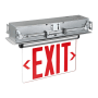 RP Lighting and Fans 14" LED Recessed Single-Face Exit Sign with Brushed Aluminum Housing Brushed Aluminum / Red
