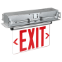 RP Lighting and Fans 14" LED Recessed Double-Face Exit Sign with Brushed Aluminum Housing Brushed Aluminum / Red