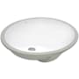 Ruvati Krona 18-1/2" Oval Porcelain Undermount Bathroom Sink with Overflow White