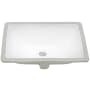 Ruvati Krona 18-1/2" Rectangular Porcelain Undermount Bathroom Sink with Overflow White