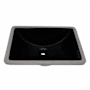 Ruvati Krona 18-1/2" Rectangular Porcelain Undermount Bathroom Sink with Overflow Black