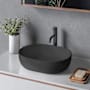 Ruvati Canali 18-7/8" Oval EpiStone Solid Surface Vessel Bathroom Sink Black