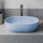 Ruvati Canali 18-7/8" Oval EpiStone Solid Surface Vessel Bathroom Sink Blue