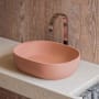 Ruvati Canali 18-7/8" Oval EpiStone Solid Surface Vessel Bathroom Sink Pink