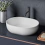 Ruvati Canali 18-7/8" Oval EpiStone Solid Surface Vessel Bathroom Sink White
