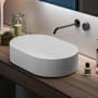 Ruvati Omnia 22-3/4" Oval EpiStone Solid Surface Vessel Bathroom Sink Matte White
