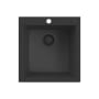 Ruvati epiGranite 18-1/2" Drop In Single Basin Granite Composite Bar Sink with Basket Strainer Black