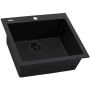 Ruvati epiGranite 23" Drop-In Single Basin Granite Composite Kitchen Sink Midnight Black