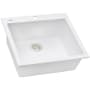 Ruvati epiGranite 23" Drop-In Single Basin Granite Composite Kitchen Sink Arctic White