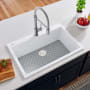 Ruvati epiGranite 27-1/2" Drop In Single Basin Granite Composite Kitchen Sink with Basket Strainer Arctic White