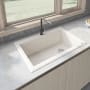 Ruvati epiGranite 33" Drop In Single Basin Granite Composite Kitchen Sink with Sound Dampening Caribbean Sand