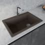Ruvati epiGranite 33" Drop In Single Basin Granite Composite Kitchen Sink with Sound Dampening Espresso / Coffee Brown
