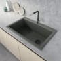 Ruvati epiGranite 33" Drop In Single Basin Granite Composite Kitchen Sink with Sound Dampening Juniper Green