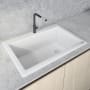 Ruvati epiGranite 33" Drop In Single Basin Granite Composite Kitchen Sink with Sound Dampening Arctic White