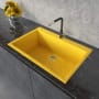 Ruvati epiGranite 33" Drop In Single Basin Granite Composite Kitchen Sink with Basket Strainer Midas Yellow