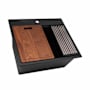 Ruvati epiRock 25" Drop In Single Basin Granite Composite Utility Sink Charcoal Black
