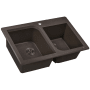 Ruvati epiGranite 33" Undermount Double Basin Granite Composite Kitchen Sink with Sound Dampening Espresso / Coffee Brown