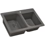 Ruvati epiGranite 33" Undermount Double Basin Granite Composite Kitchen Sink with Sound Dampening Urban Gray