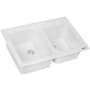 Ruvati epiGranite 33" Undermount Double Basin Granite Composite Kitchen Sink with Sound Dampening Arctic White