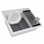 Ruvati epiCube 22-3/8" Drop In Single Basin Granite Composite Bar Sink with Basket Strainer and Cutting Board Matte White