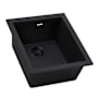 Ruvati epiGranite 15" Undermount Single Basin Granite Composite Kitchen Sink with Basket Strainer Midnight Black