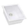 Ruvati epiGranite 15" Undermount Single Basin Granite Composite Kitchen Sink with Basket Strainer Arctic White