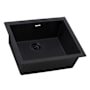 Ruvati epiGranite 22-7/8" Undermount Single Basin Granite Composite Kitchen Sink with Basket Strainer Midnight Black