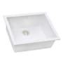 Ruvati epiGranite 22-7/8" Undermount Single Basin Granite Composite Kitchen Sink with Basket Strainer Arctic White