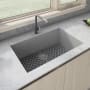Ruvati epiGranite 30" Undermount Single Basin Granite Composite Kitchen Sink Silver Gray